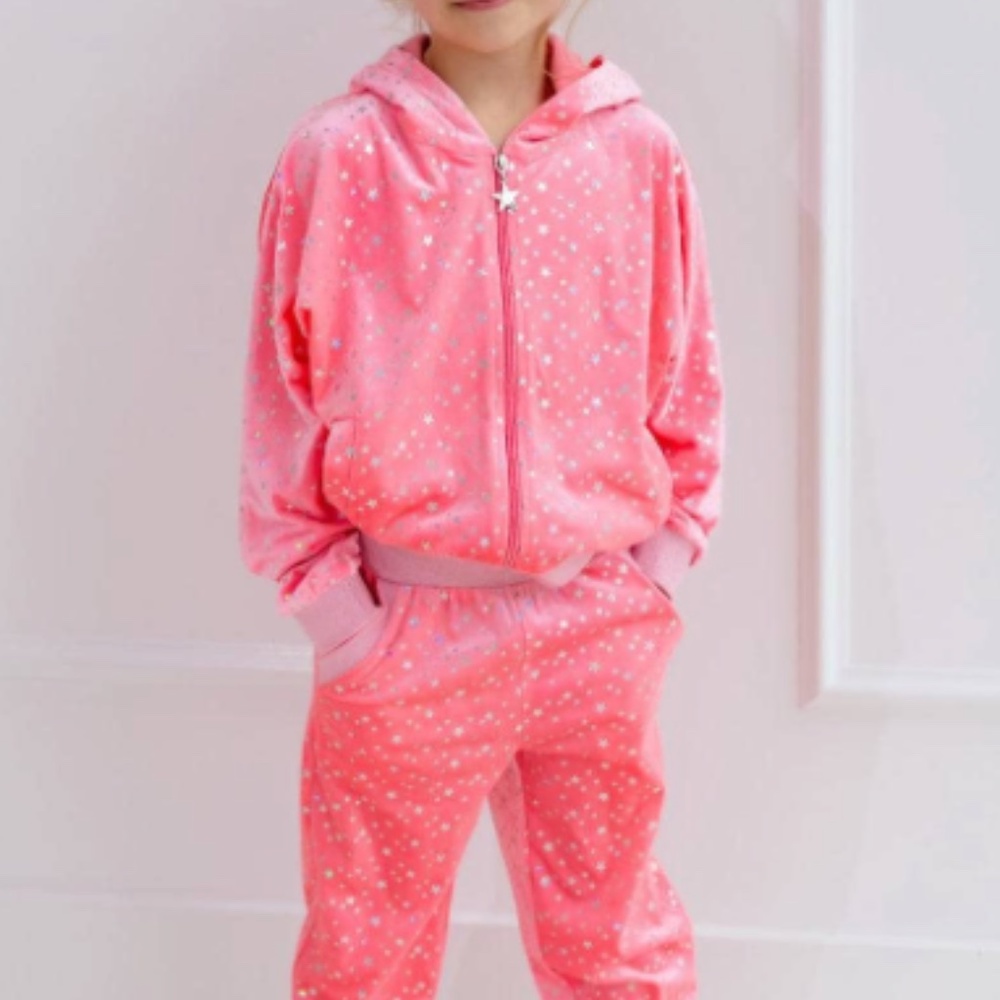 Lola + The Boys Pink Starry Kids Matching Set